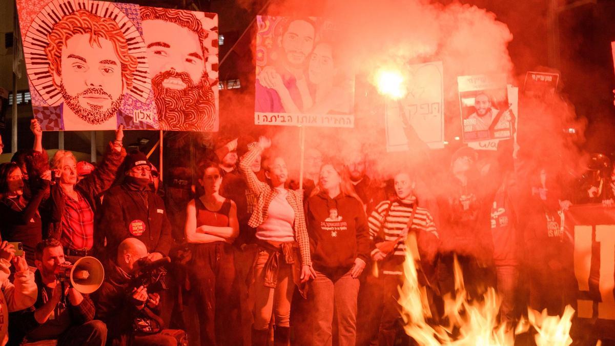 Manifestación por la liberación de los rehenes en Tel Aviv