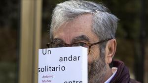 El escritor y académico Antonio Muñoz Molina, este martes en Madrid, donde ha presentado su nuevo libro.