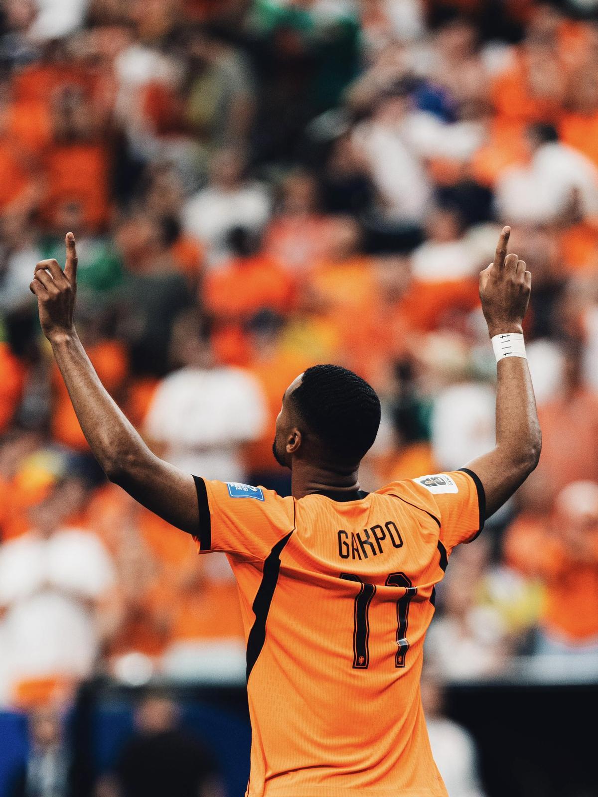 Cody Gakpo celebra un gol