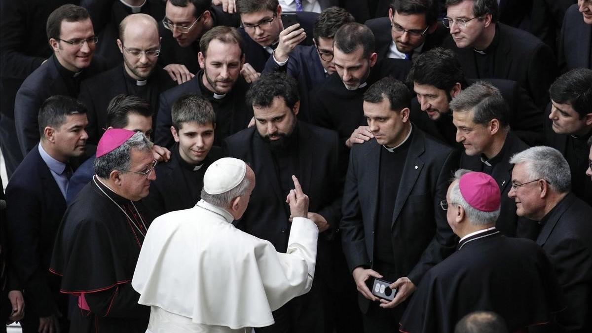 El papa Francisco durante la audiencia semanal general este miercoles en el Vaticano