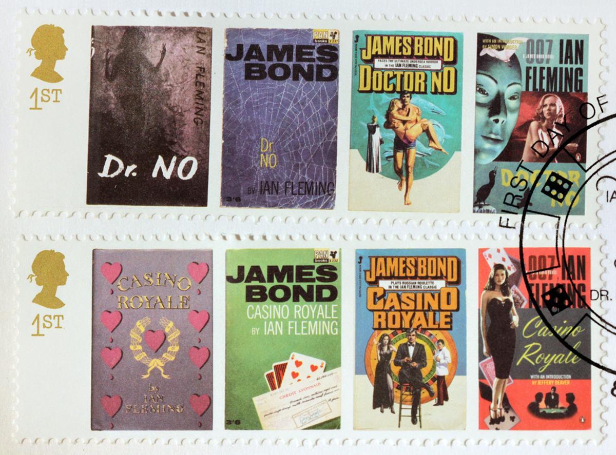 Portadas de algunas de las novelas de James Bond.