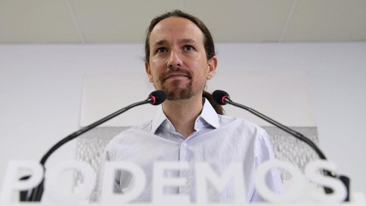 El secretario general de Podemos, Pablo Iglesias, este lunes, 28 de septiembre, en Madrid.