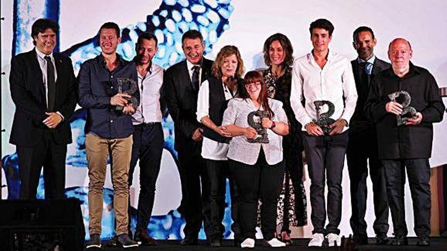 Els premiats a la gala d&#039;entrega dels Premis del Banyolí de l&#039;Any.