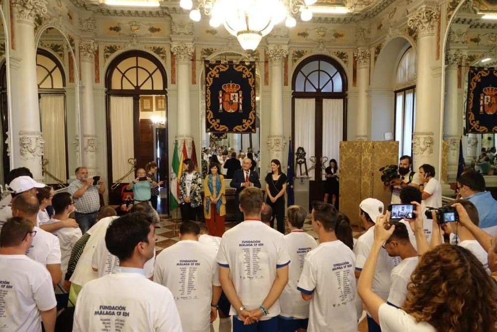 Recibimiento al Málaga CF en el Ayuntamiento de Málaga.