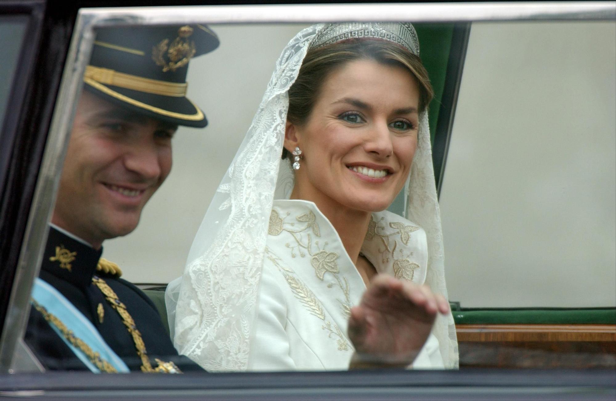 Los reyes de España el día de su boda, el 22 de mayo de 2004