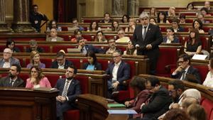 Albert Batet, durante una intervención en el pleno del Parlament este miércoles.