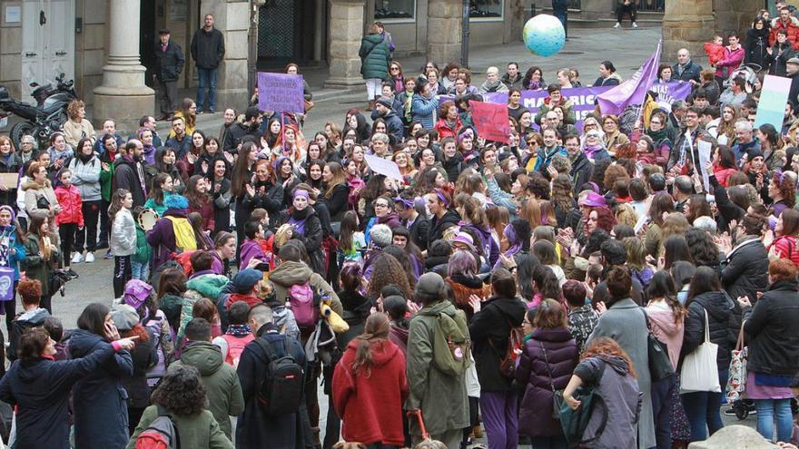 Una concentración contra la violencia machista en Ourense.