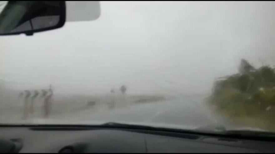 Lluvia y granizo en Gran Tarajal