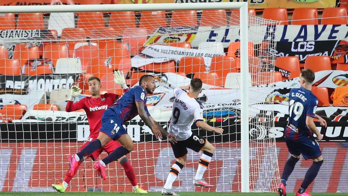 El derbi reciente en Mestalla.