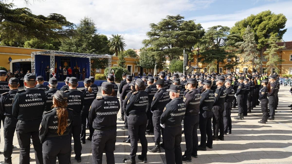 Un momento de la fiesta de la Policía Local celebrada esta mañana.