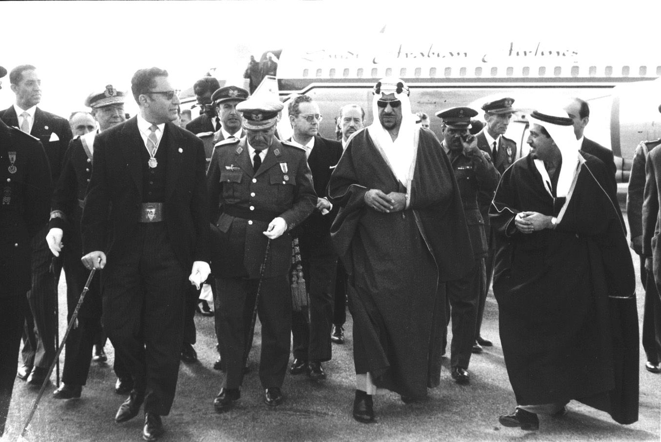 Llegada a Málaga del rey Saud de Arabia Saudí.