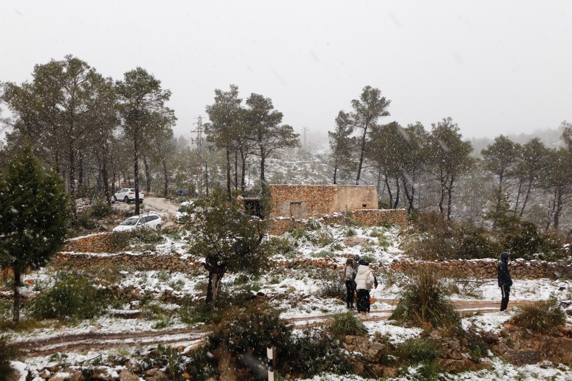 Galería de imágenes de la nieve por la borrasca Juliette en Ibiza