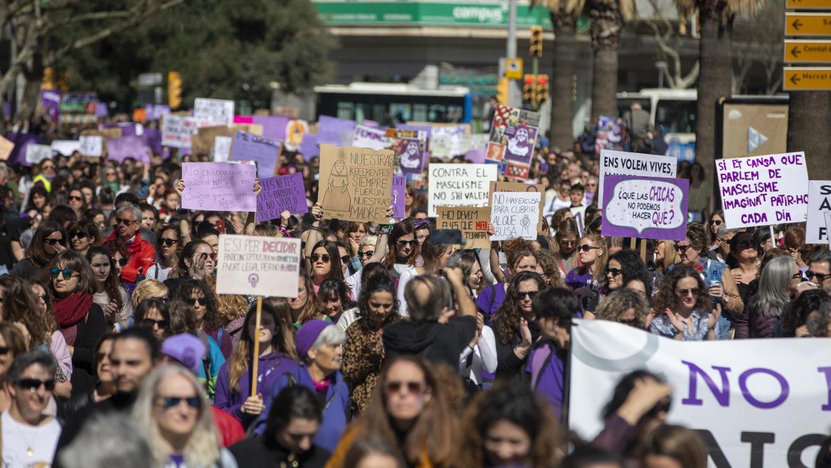 Manifestación del 8M en Palma en 2020.