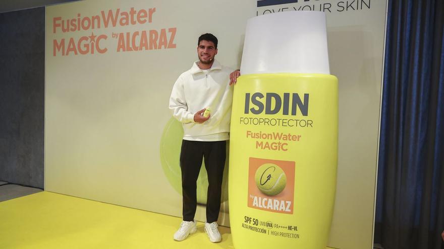 Alcaraz, ayer en Barcelona en la presentación de un producto de ISDIN.