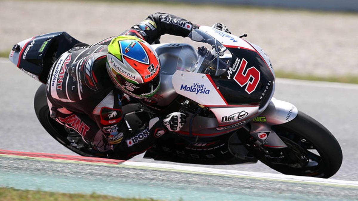 Johan Zarco, este sábado, durante la cualificación del GP de Catalunya, en Montmeló