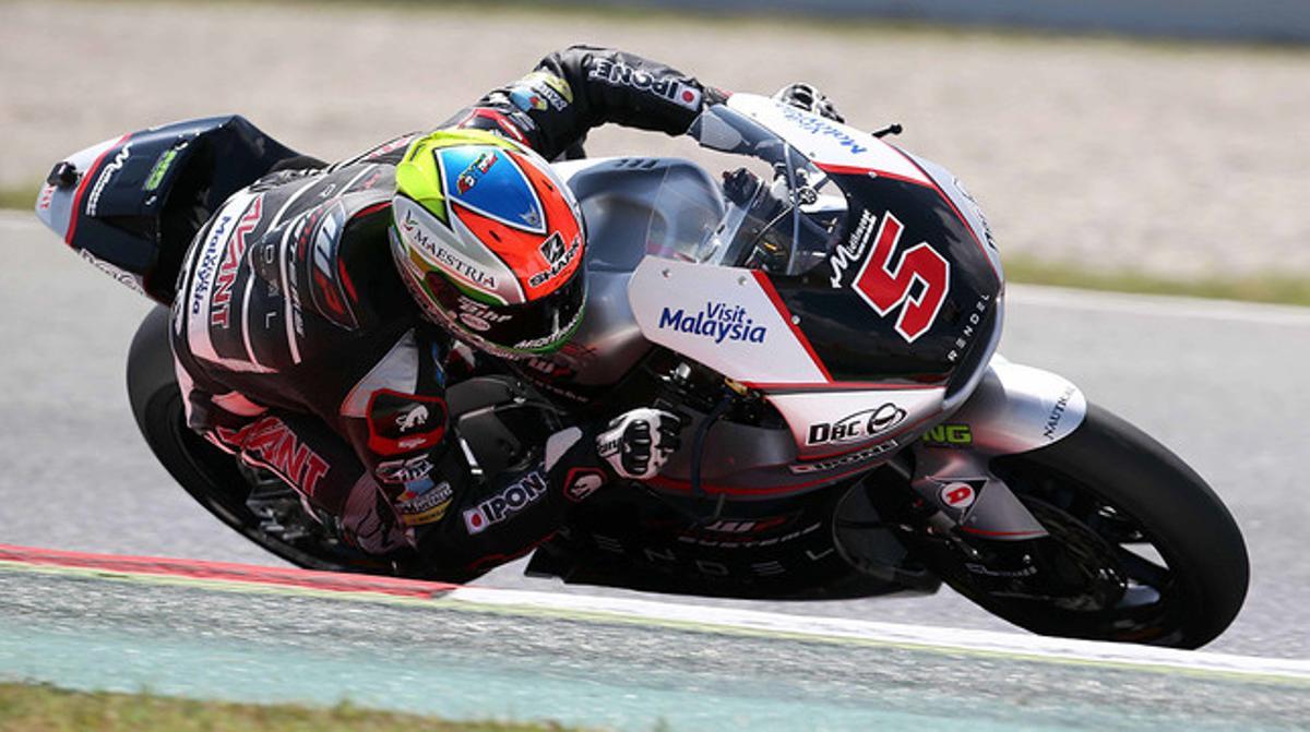 Johan Zarco, aquest dissabte, durant la qualificació del GP de Catalunya, a Montmeló. Johan Zarco, aquest dissabte, durant la qualificació del GP de Catalunya, a Montmeló.