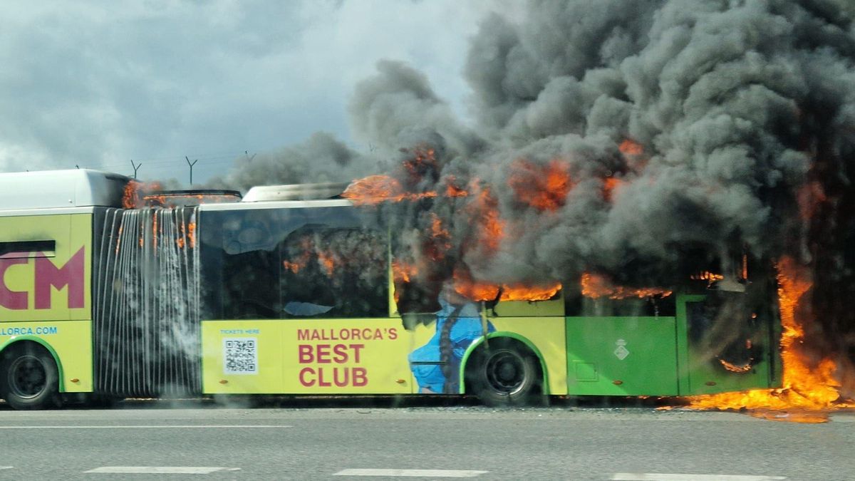 Der Busbrand auf der Ringautobahn.
