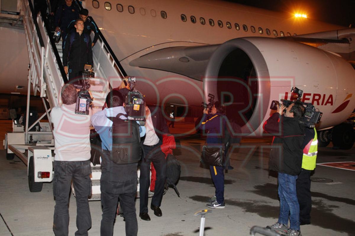 La expedición del Barça aterrizó de madrugrada