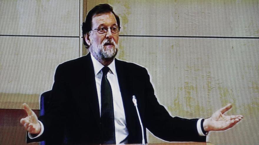 Rajoy, durante su declaración en la Audiencia Nacional.