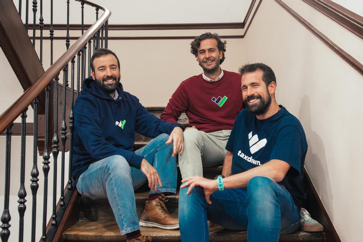 Los tres cofundadores de la start up TaxDown, Joaquín Fernández, Álvaro Falcones y Enrique García. 