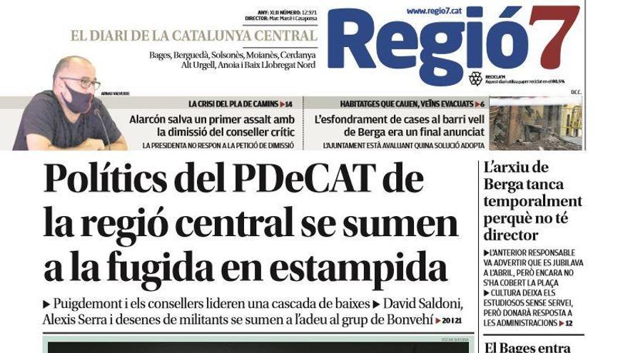 La portada de Regió7 d&#039;aquest dimarts, 1 de setembre