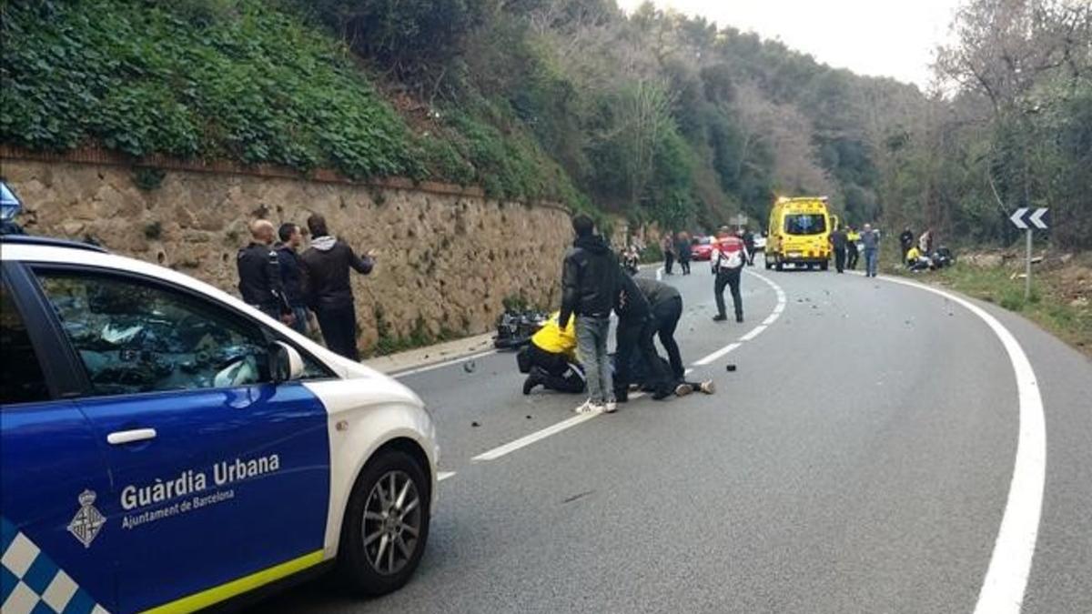 Accidente de moto en la Arrabassada