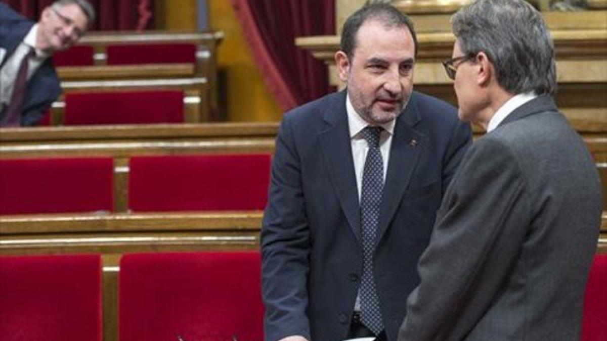 Espadaler y Mas, el pasado mes de febrero, en el Parlament.