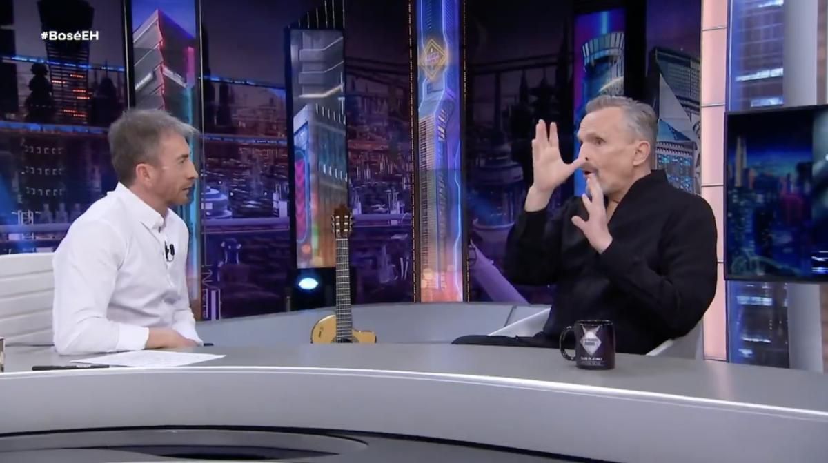 Miguel Bosé en su visita a 'El Hormiguero'