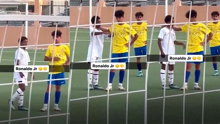 ¡Cristiano Jr. se las tiene con un rival durante un partido!