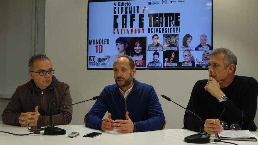 Cantó, Borrell y Miragall en la presentación de la nueva edición del Circuit Cafè Teatre