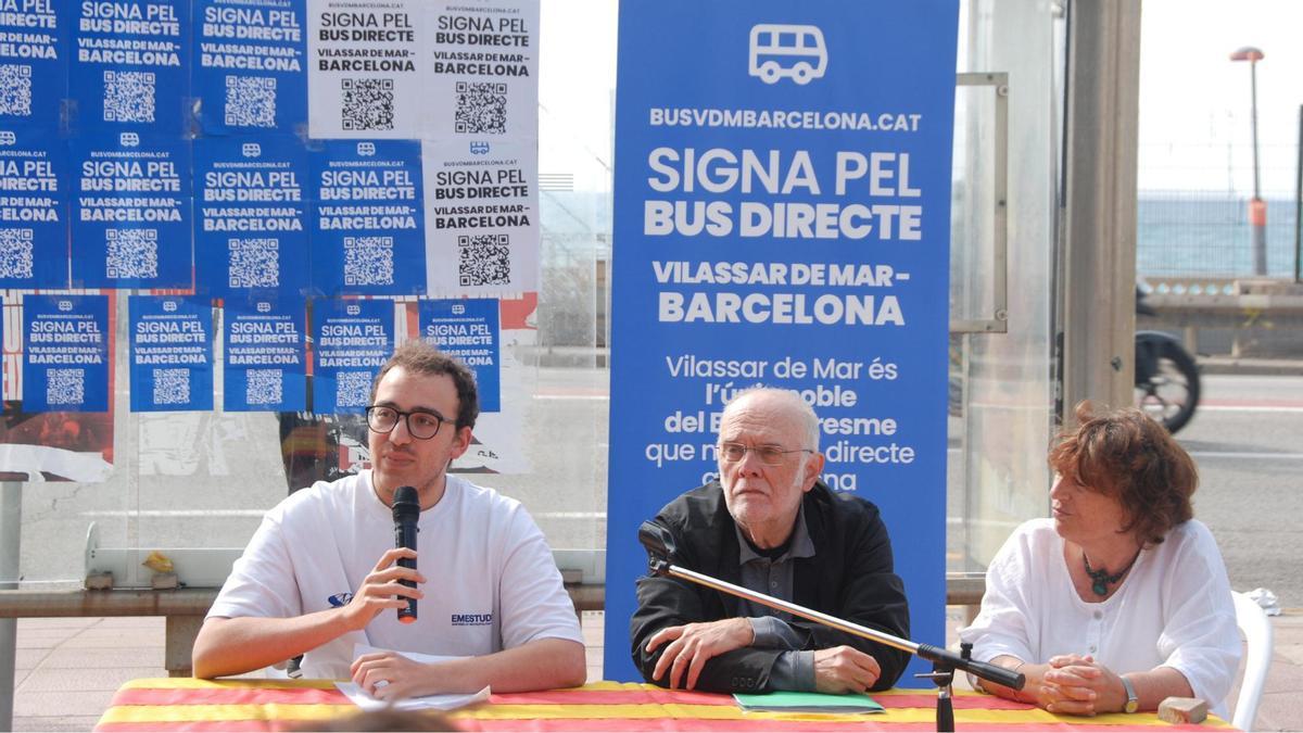 La Plataforma Bus Directe Vilassar de Mar-Barcelona ha reclamado este miércoles a pie de la N-II que la Generalitat ponga en marcha una conexión directa con Barcelona de forma urgente.