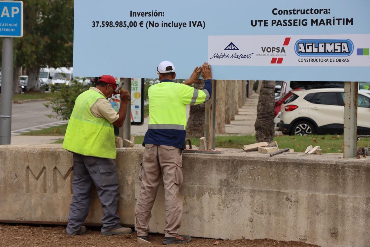 Las fotos del primer día de obras en el Paseo Marítimo de Palma, que se ...