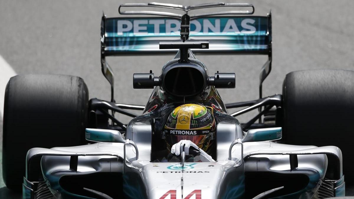 Hamilton, en los entrenamientos del GP de Brasil.