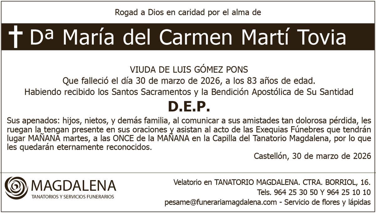 Dª María del Carmen Martí Tovia