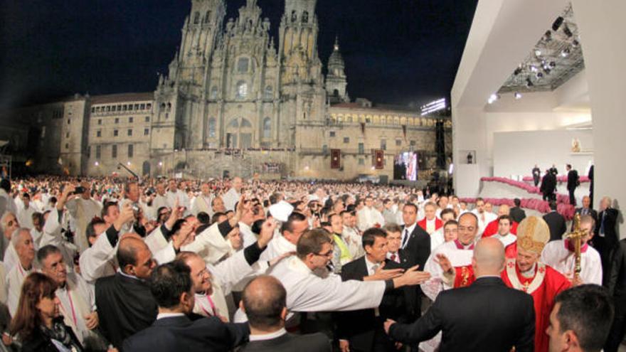 Benedicto XVI en su visita a Santiago de Compostela.