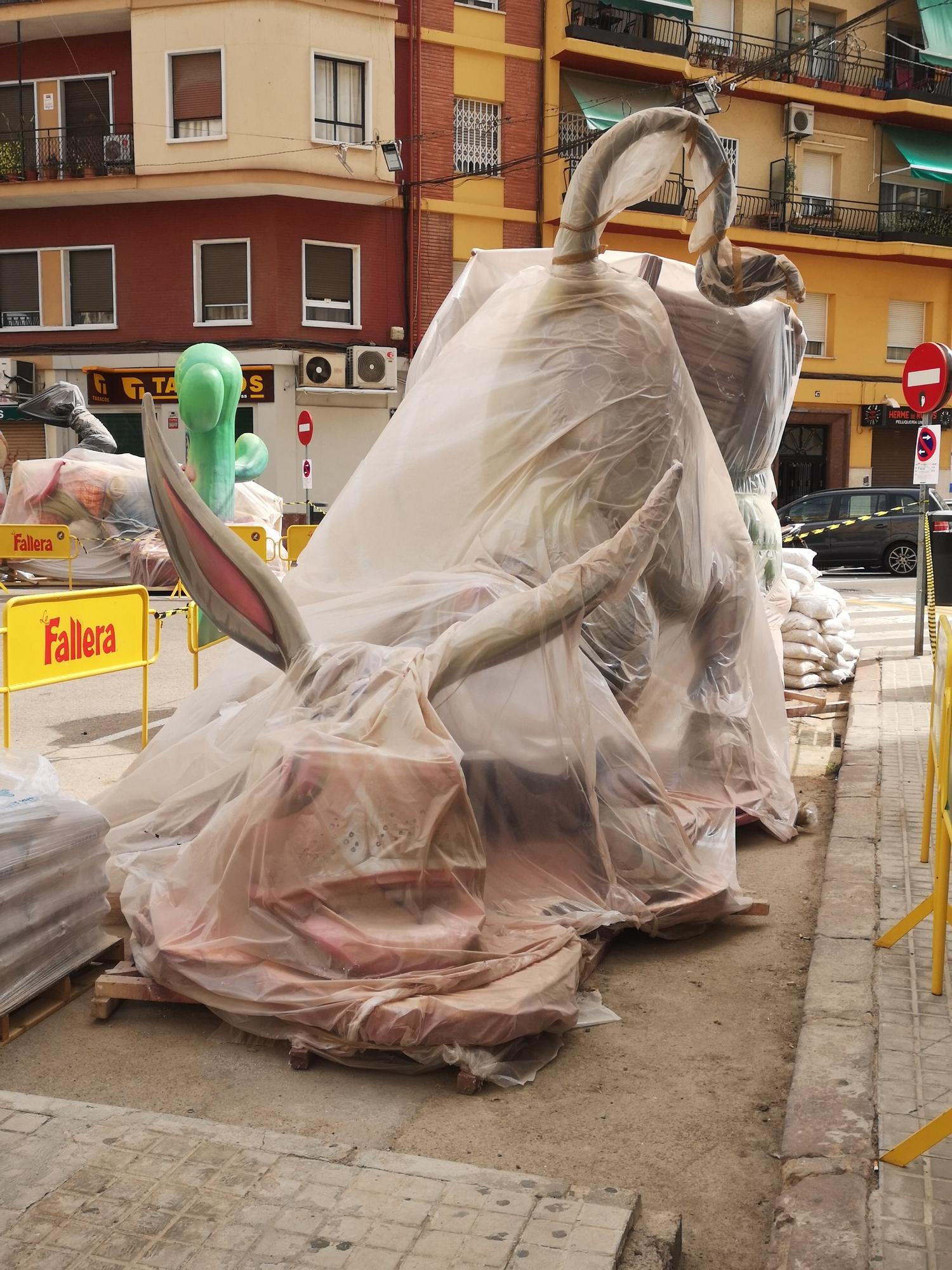 Fallas 2021. Plantá del 22 de agosto. Quart-Palomar, Pilar, Sueca, Primado Reig-Vinaroz, JJ Domine, Calixto III...