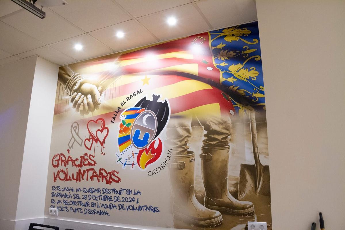 El mural dedicado a los voluntarios.