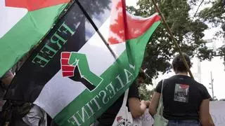 Dos mil manifestantes exigen en la capital grancanaria el fin de la destrucción de Palestina a manos de Israel