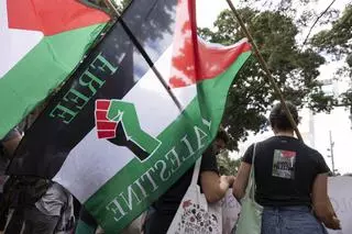 Manifestación a favor de la paz en Palestina en Las Palmas de Gran Canaria