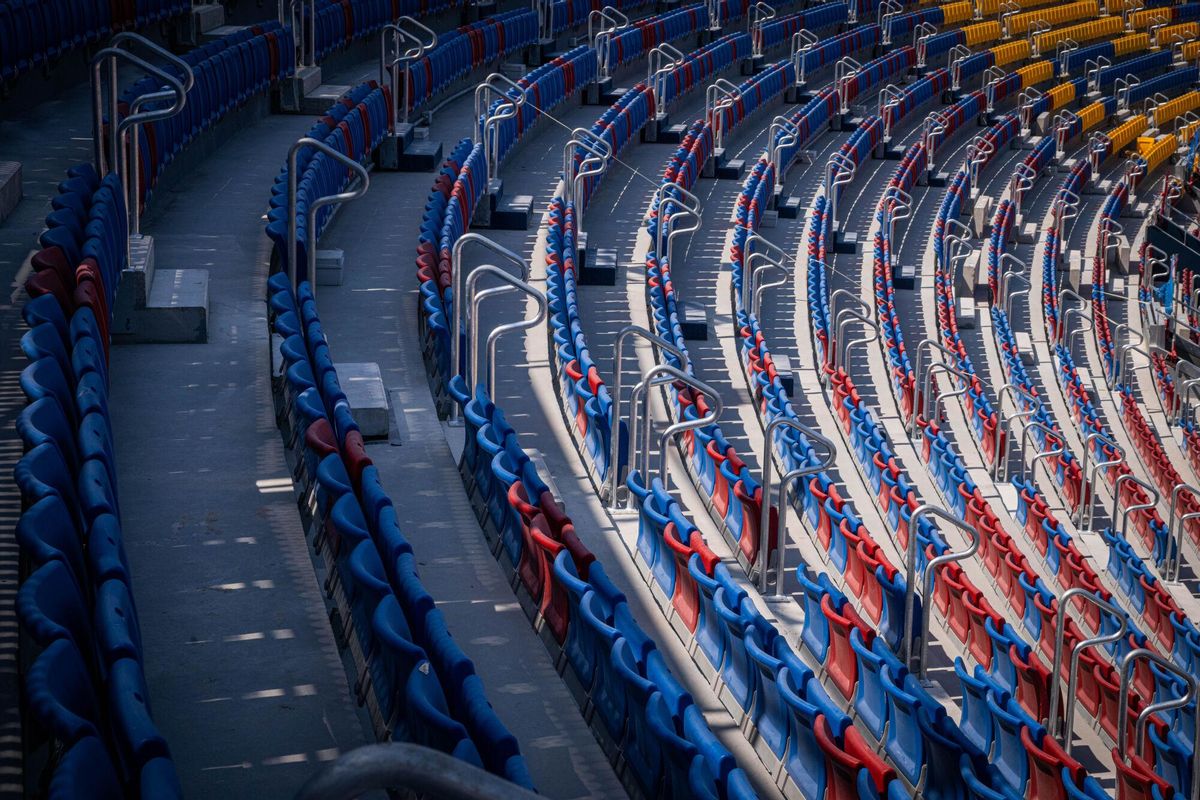 Aspecto de las gradas del nuevo estadio del Futbol Club Barcelona