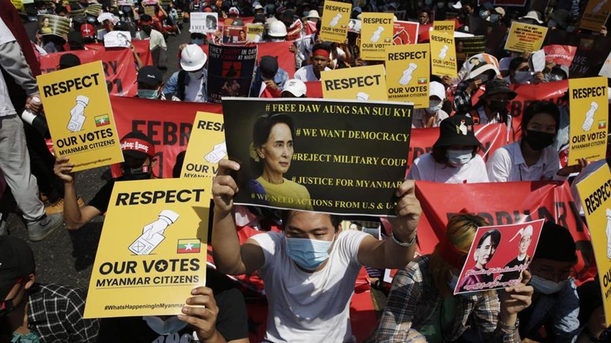 Continúan las protestas en Birmania.