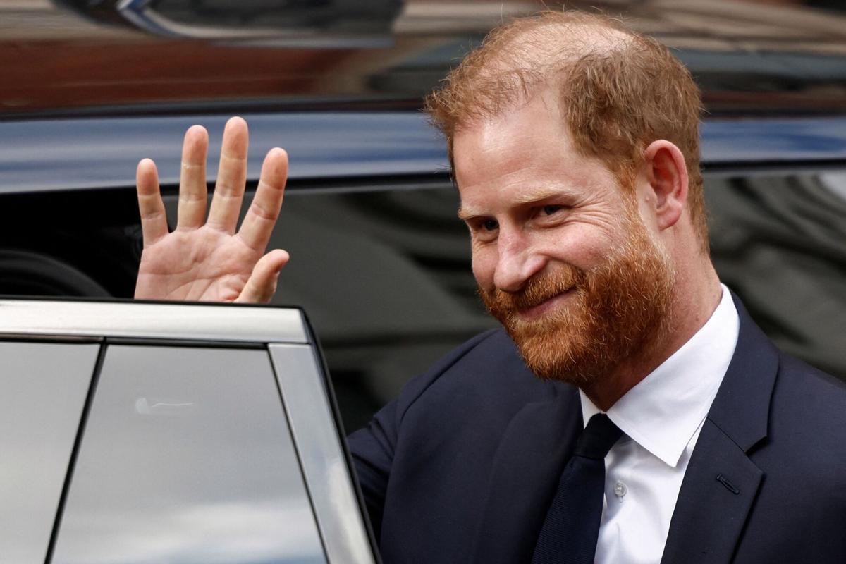 Harry en uno de los días del juicio, que empezó en enero.
