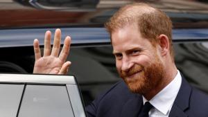 Harry en uno de los días del juicio, que empezó en enero. 