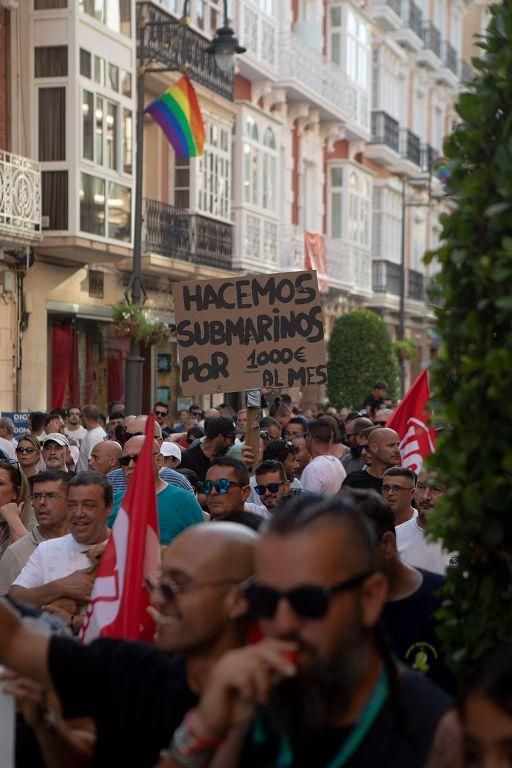 La protesta de las empresas auxiliares de Cartagena, en imágenes