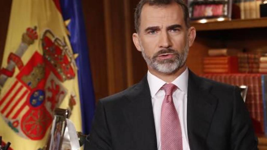 Felip VI, durant el seu tradicional missatge nadalenc