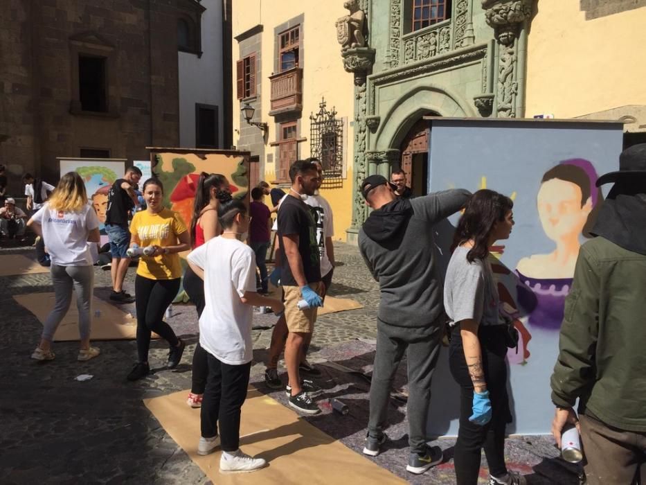 La Casa de Colón homenajea con grafiti a seis científicas y descubridoras