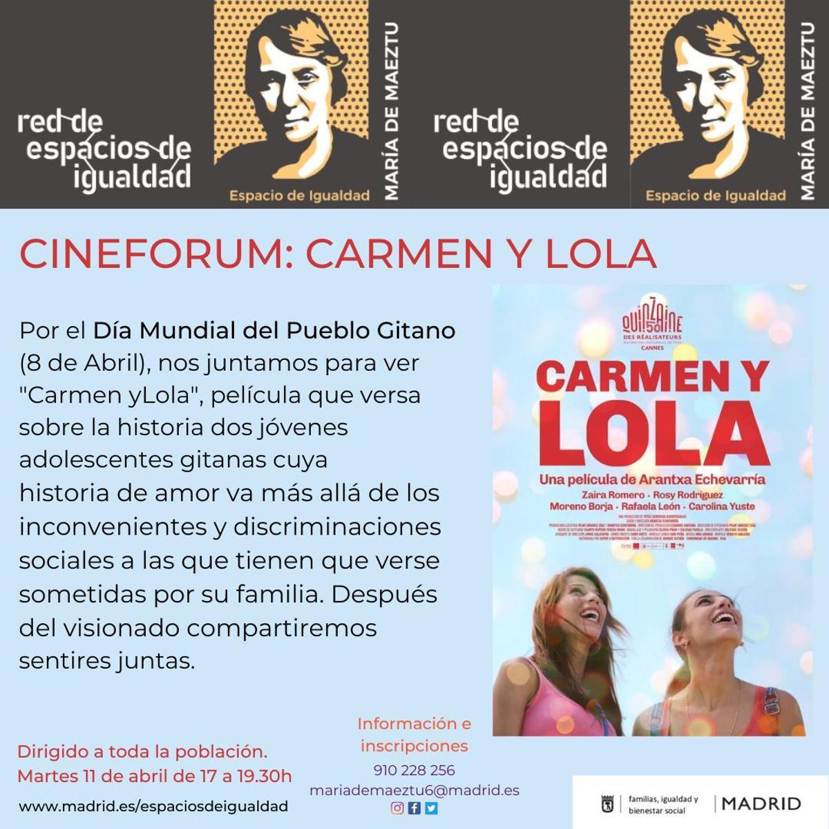 Mujeres gitanas, libres de toda forma de discriminación. Cinefórum.