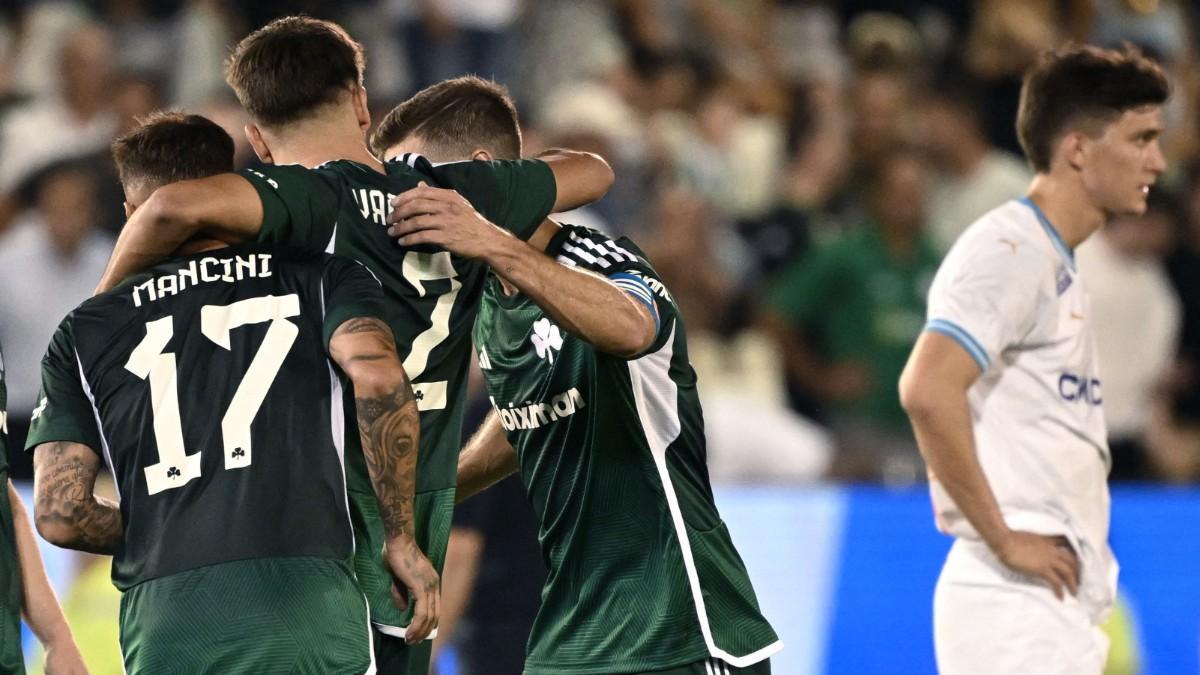 Panathinaikos celebra la victoria ante el Marsella