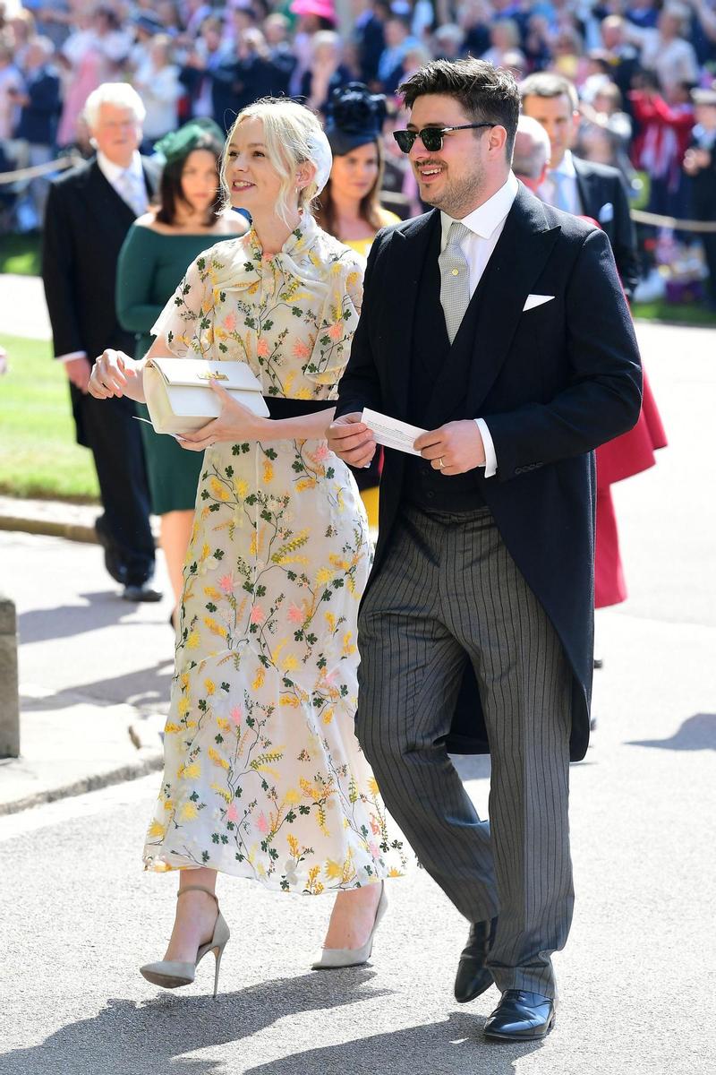 Carey Mulligan y su pareja, Marcus Mumford, en la boda de Meghan Markle y el príncipe Harry