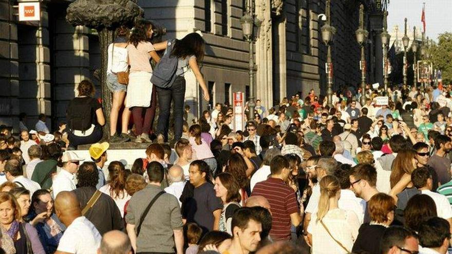 Los indignados exhiben músculo en Madrid
